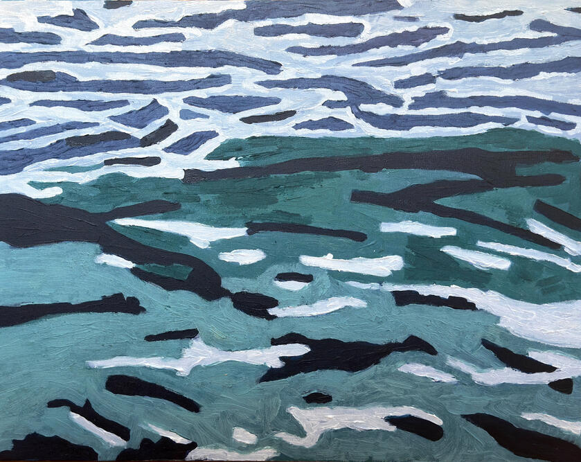 winter lake, acrylic on canvas, 2025