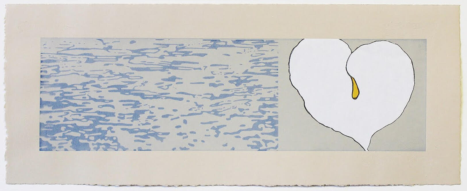 genesis, screen print with graphite on arches, 8 x 20 inches, 2020